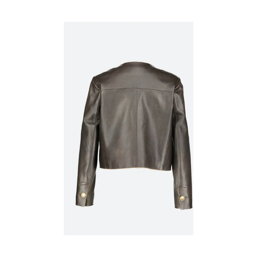 Arma Vintage leren jas met knoopsluiting Brown Dames