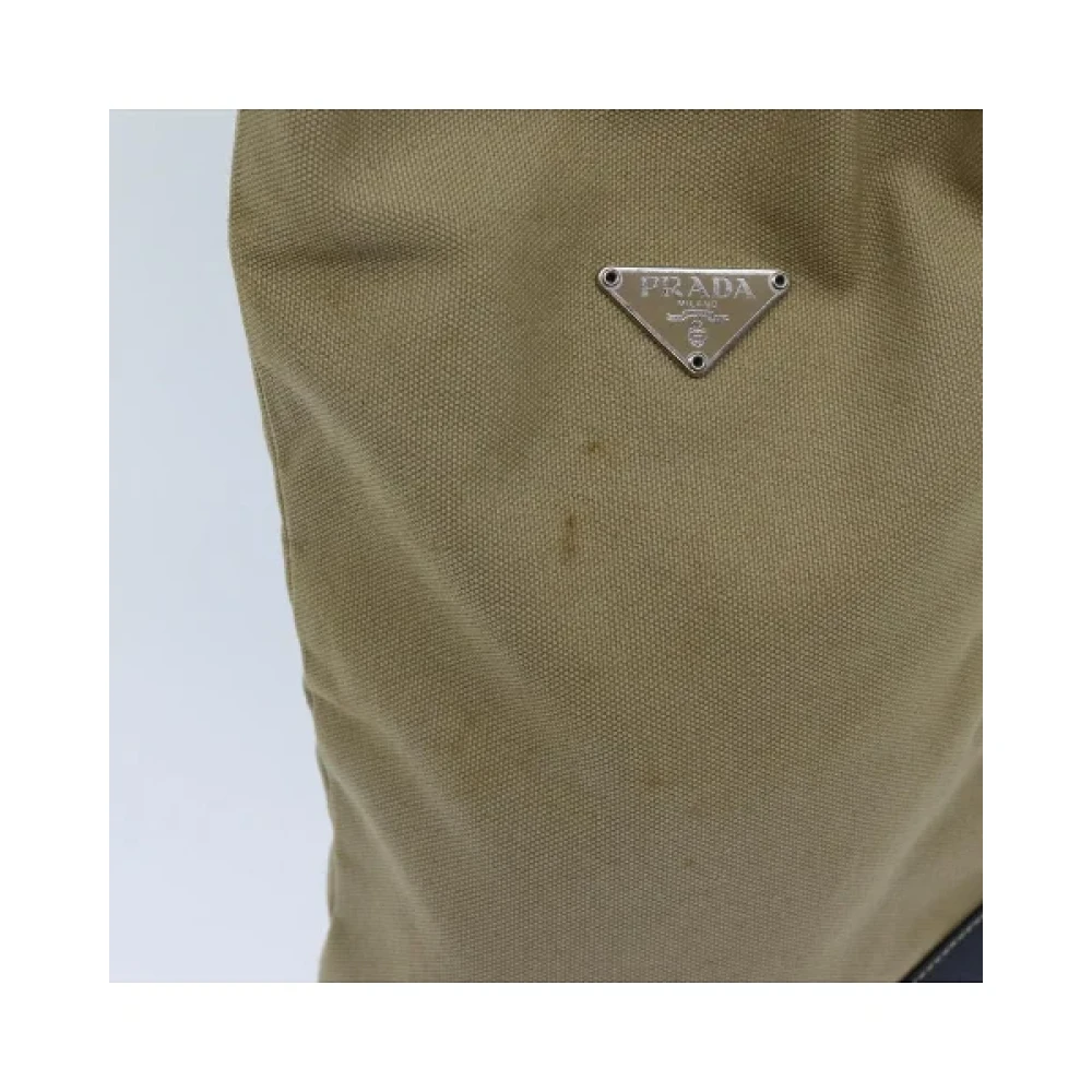 Prada Vintage Pre-owned Cotton prada-bags Beige Dames