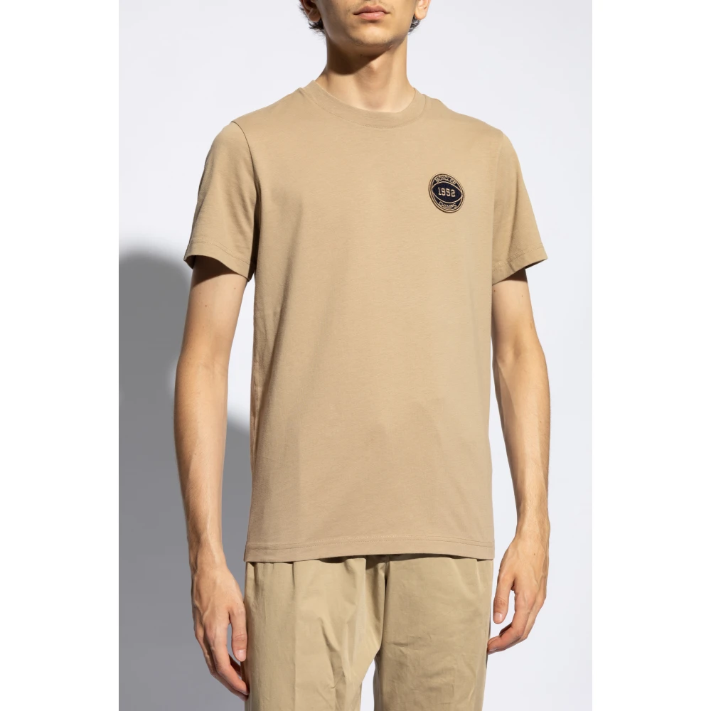 Moncler T-shirt met logopatch Beige Heren