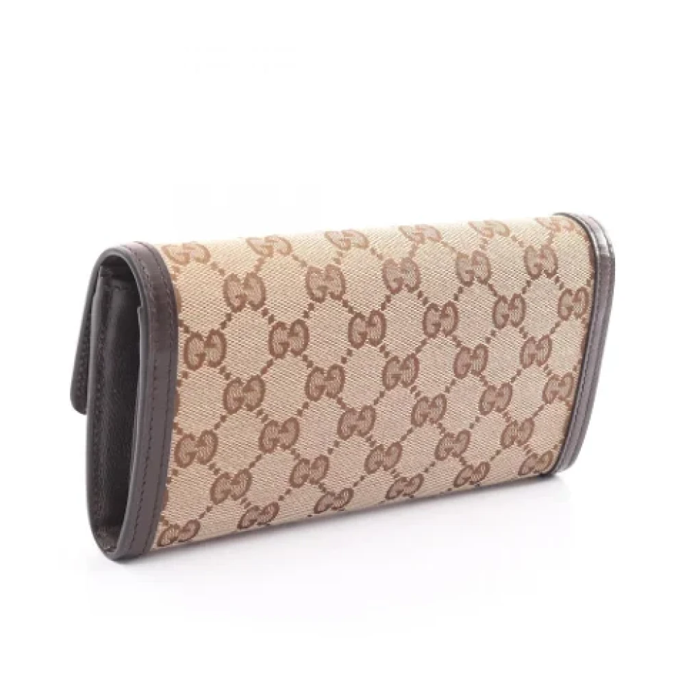 Gucci Vintage Pre-owned Canvas wallets Beige Dames