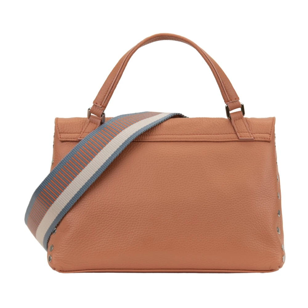 Zanellato Leren schoudertas voor dames met metalen details Orange Dames