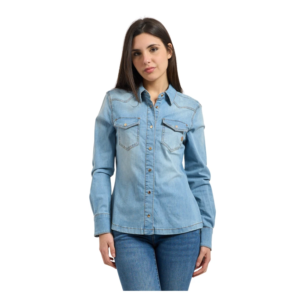 Fracomina Femme Bleu - Chemise En Jean Regular - Blouses Et Chemises - Taille: 36 Fr