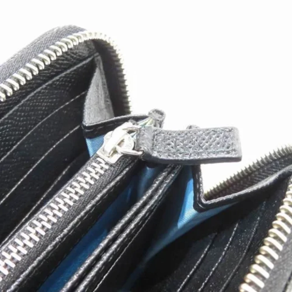 Bvlgari Vintage Pre-owned Leather wallets Black Dames