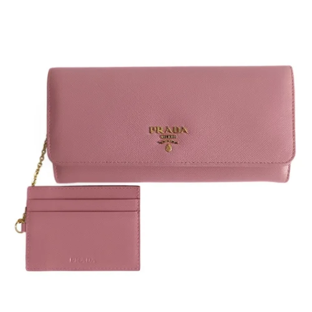 Prada Vintage Pre-owned Leather wallets Pink Dames