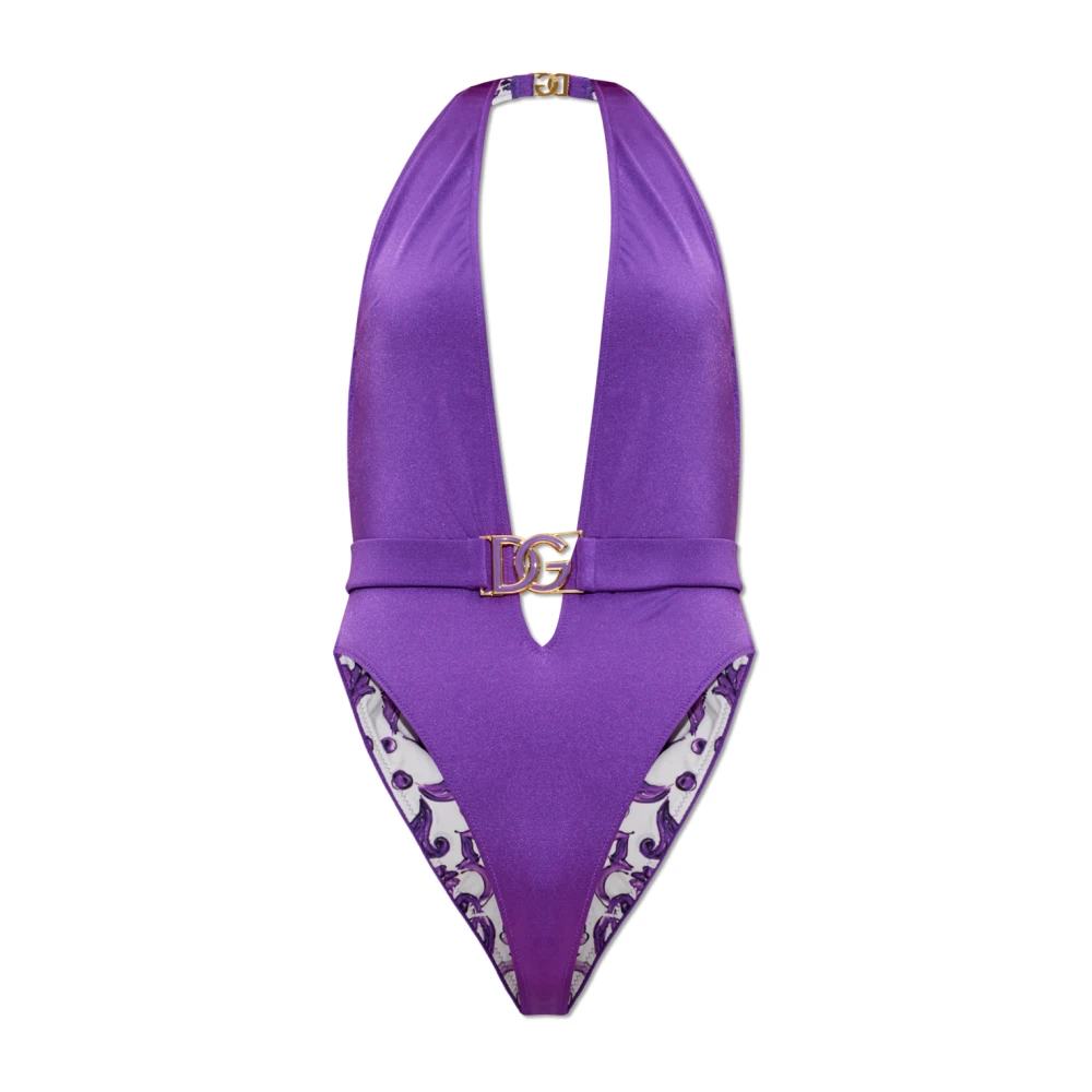 Dolce & Gabbana Women's Purple Swimsuits, M, One-Piece Swimsuit