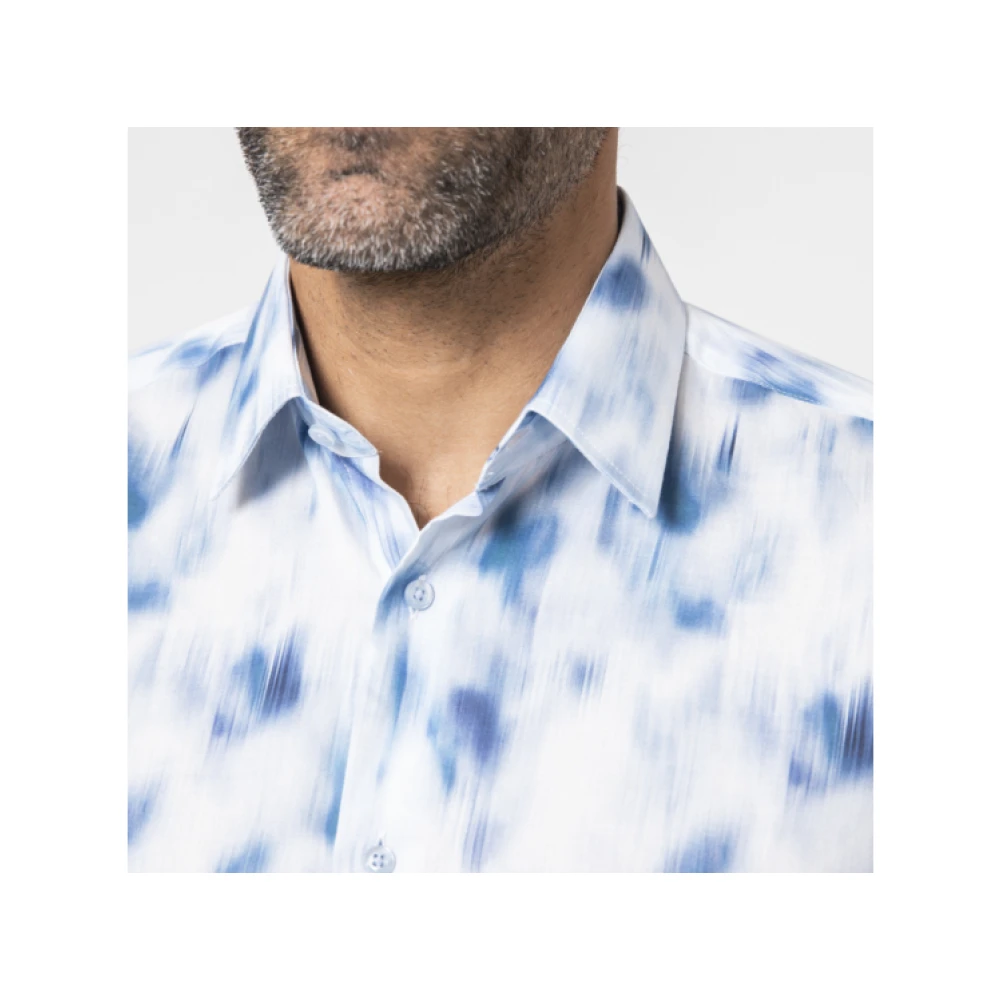 Karl Lagerfeld Moderne witte shirt met blauwe tie-dye Multicolor Heren
