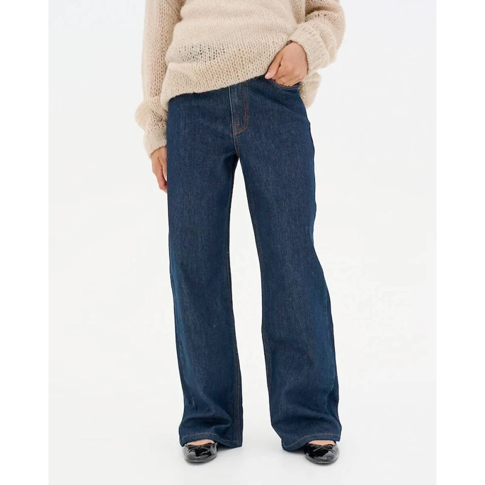 My Essential Wardrobe Louis High Wide Jeans Blue Dames