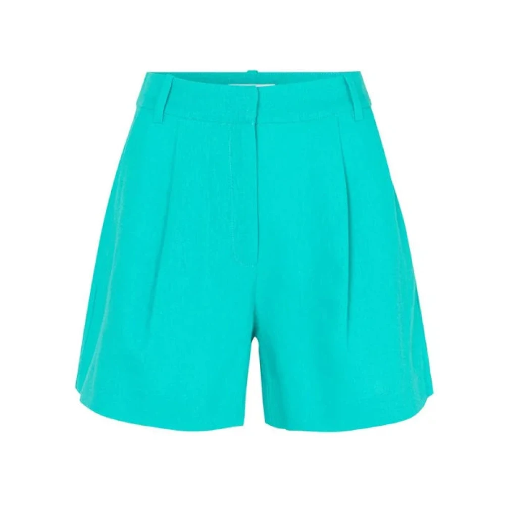 MbyM Turquoise Geplooide Shorts voor de Zomer Blue Dames