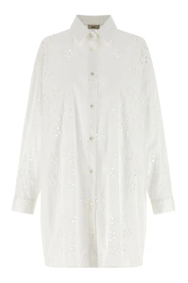 Skjorta i broderie anglaise-bomull