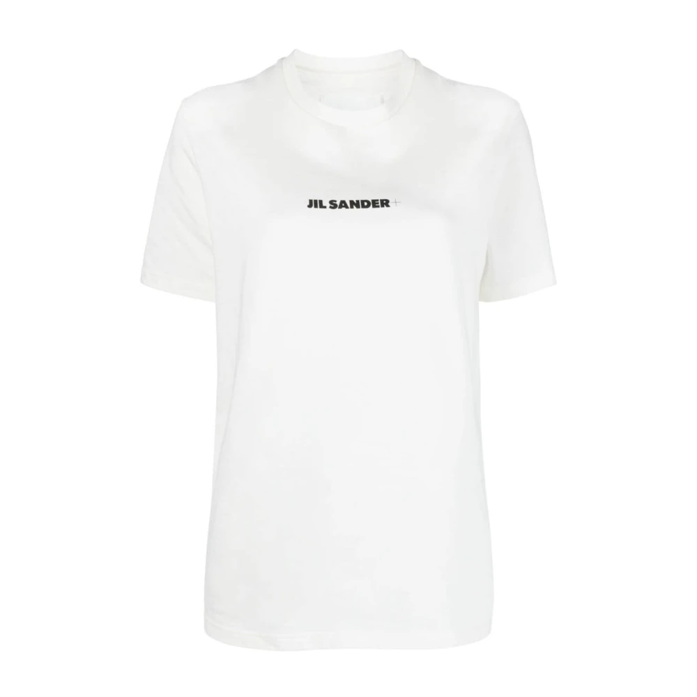 Jil Sander Logo-Print Katoenen T-Shirt White Dames