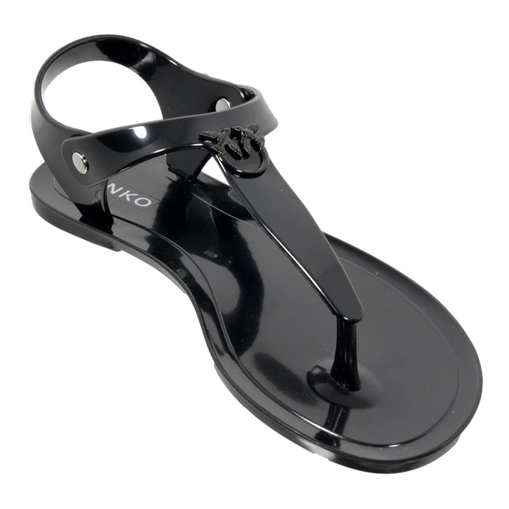Pinko Flat Sandals Black Dames