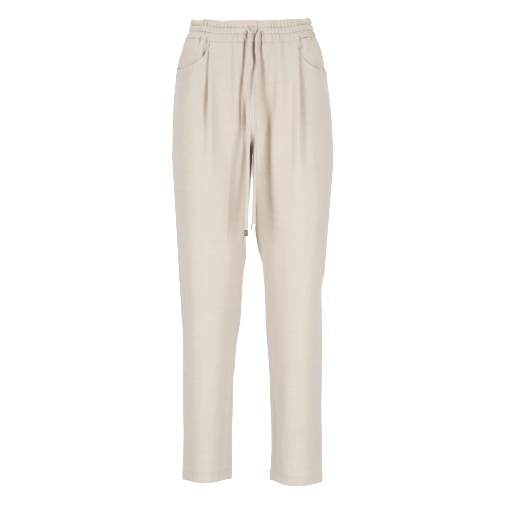Antonelli Firenze Beige wolblend trekkoordbroek Beige Dames