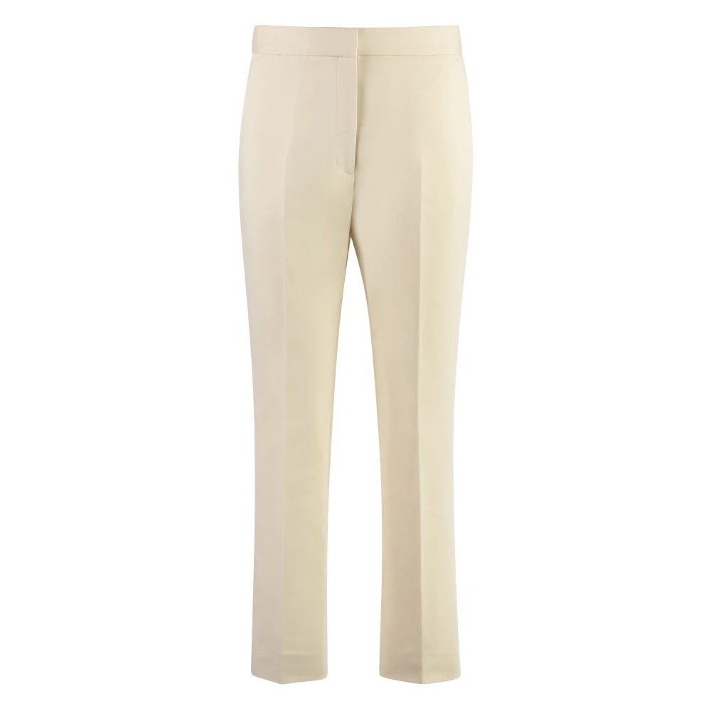 Calvin Klein Gabardine Katoenen Broek met Zakken Beige Dames