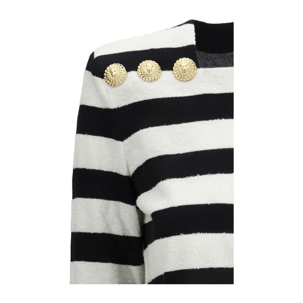 Balmain Gestreepte leeuwenkop trui Multicolor Dames