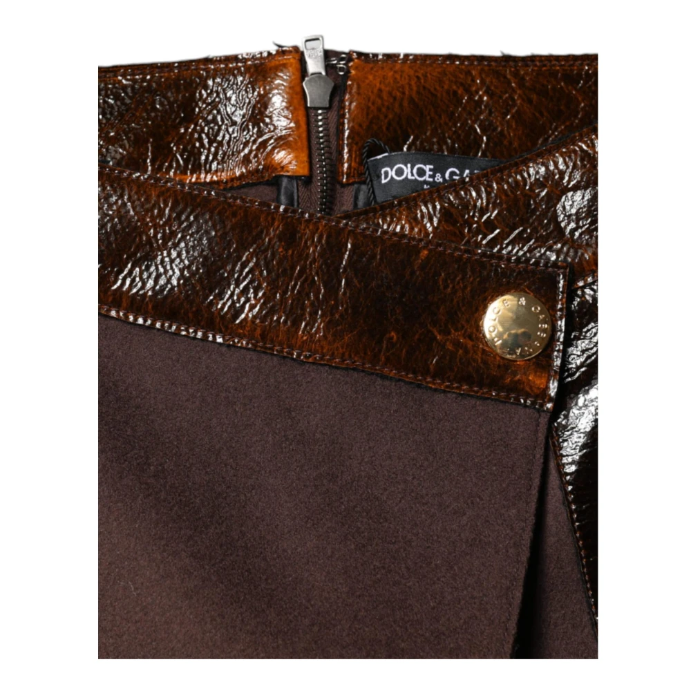 Dolce & Gabbana Bruine A-lijn Mini Rok Brown Dames