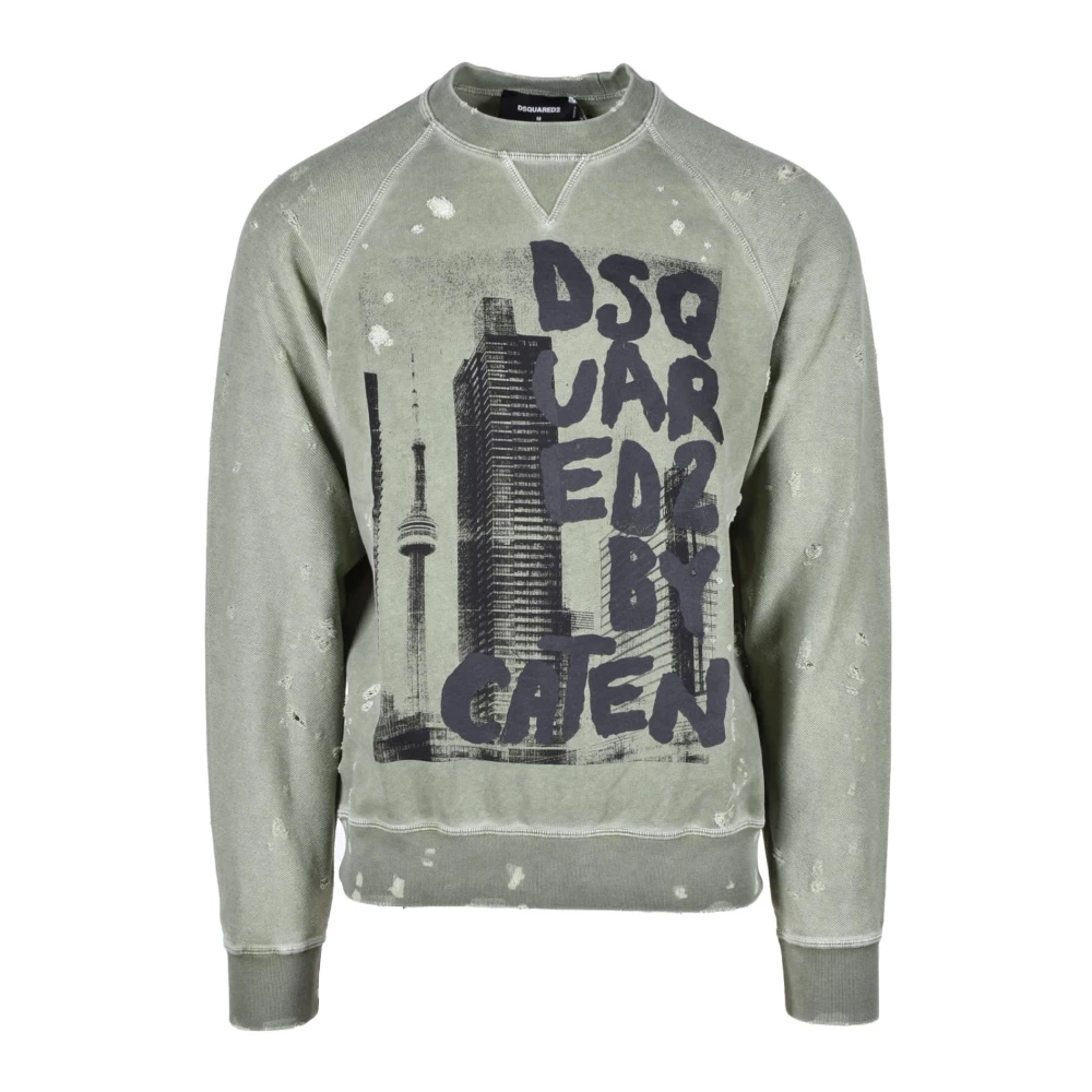 Dsquared2 Katoenen Sweatshirt Model: Felpa Green Heren