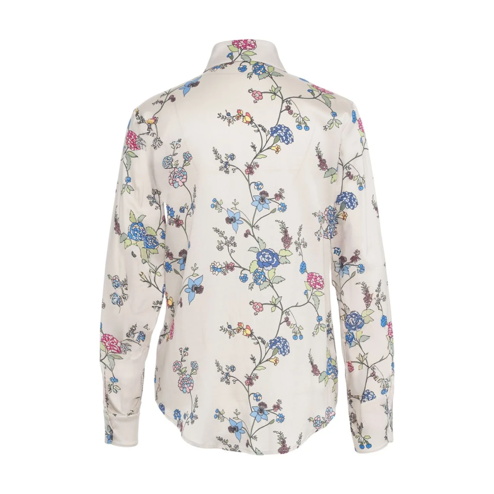 Himon's Grijze Bloemen Zijden Blouse Elegante Stijl Multicolor Dames