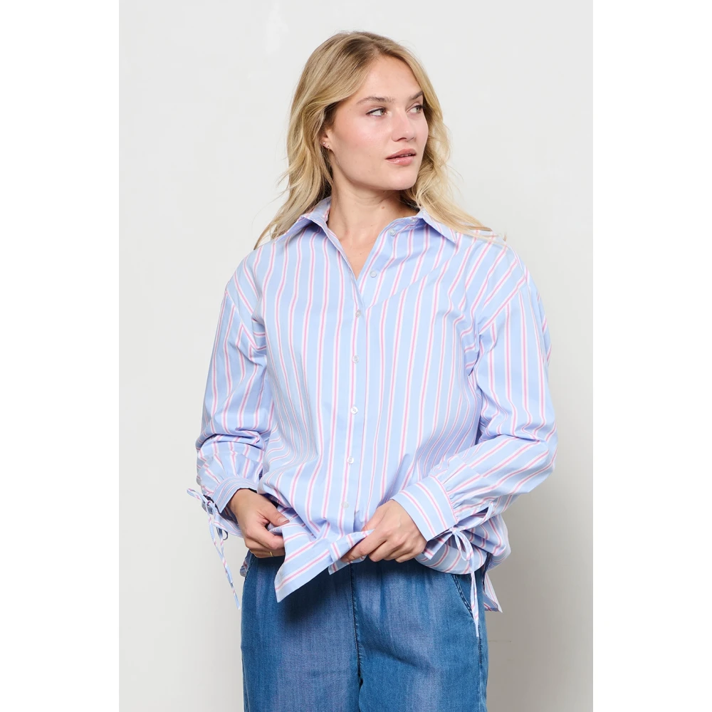&Co Woman Oversized geruite overhemd Blue Dames