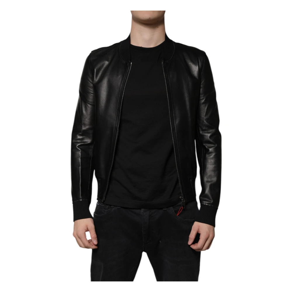 Dolce & Gabbana Men's Black Lambskin Biker Jacket