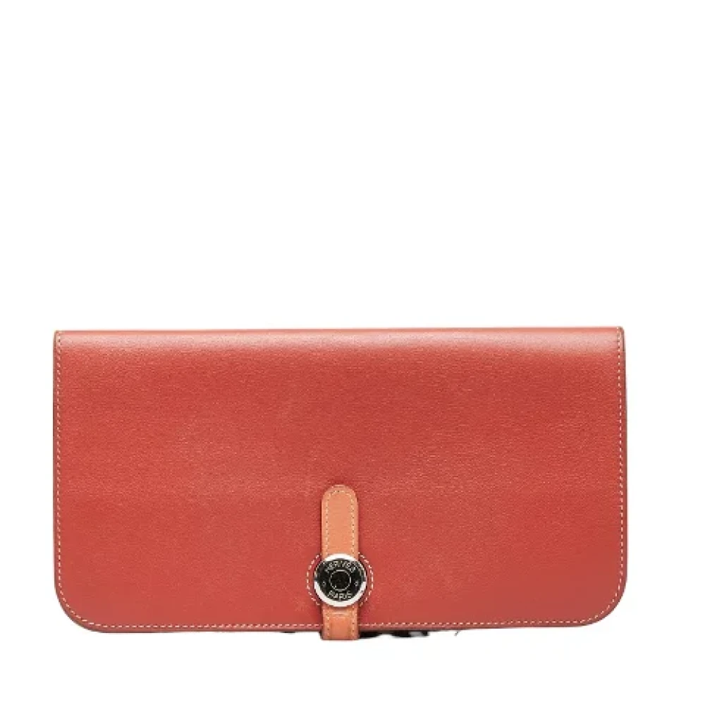 Hermès Vintage Pre-owned Leather wallets Orange Dames