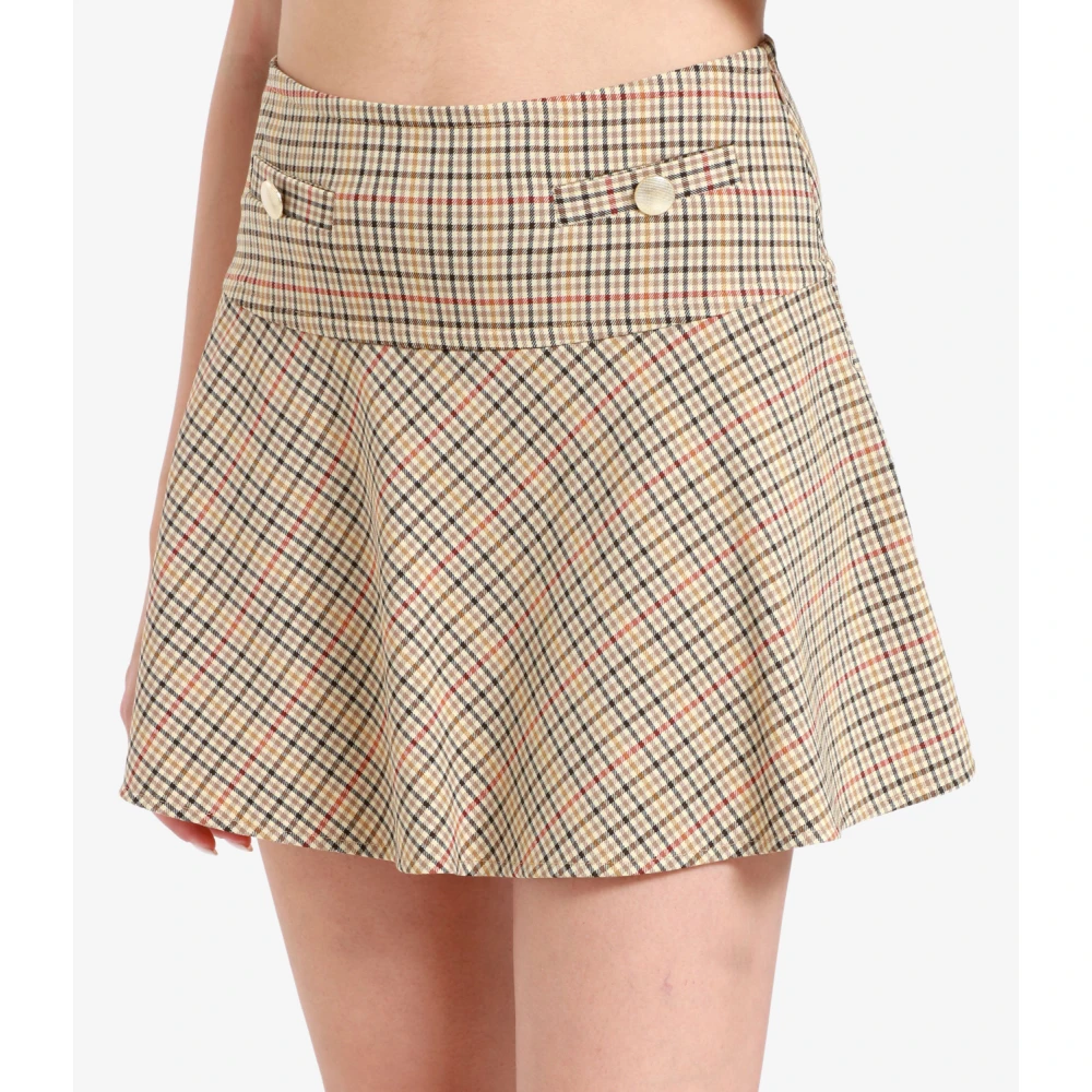 Semicouture Annabella Polyviscose Rok met Basque Beige Dames