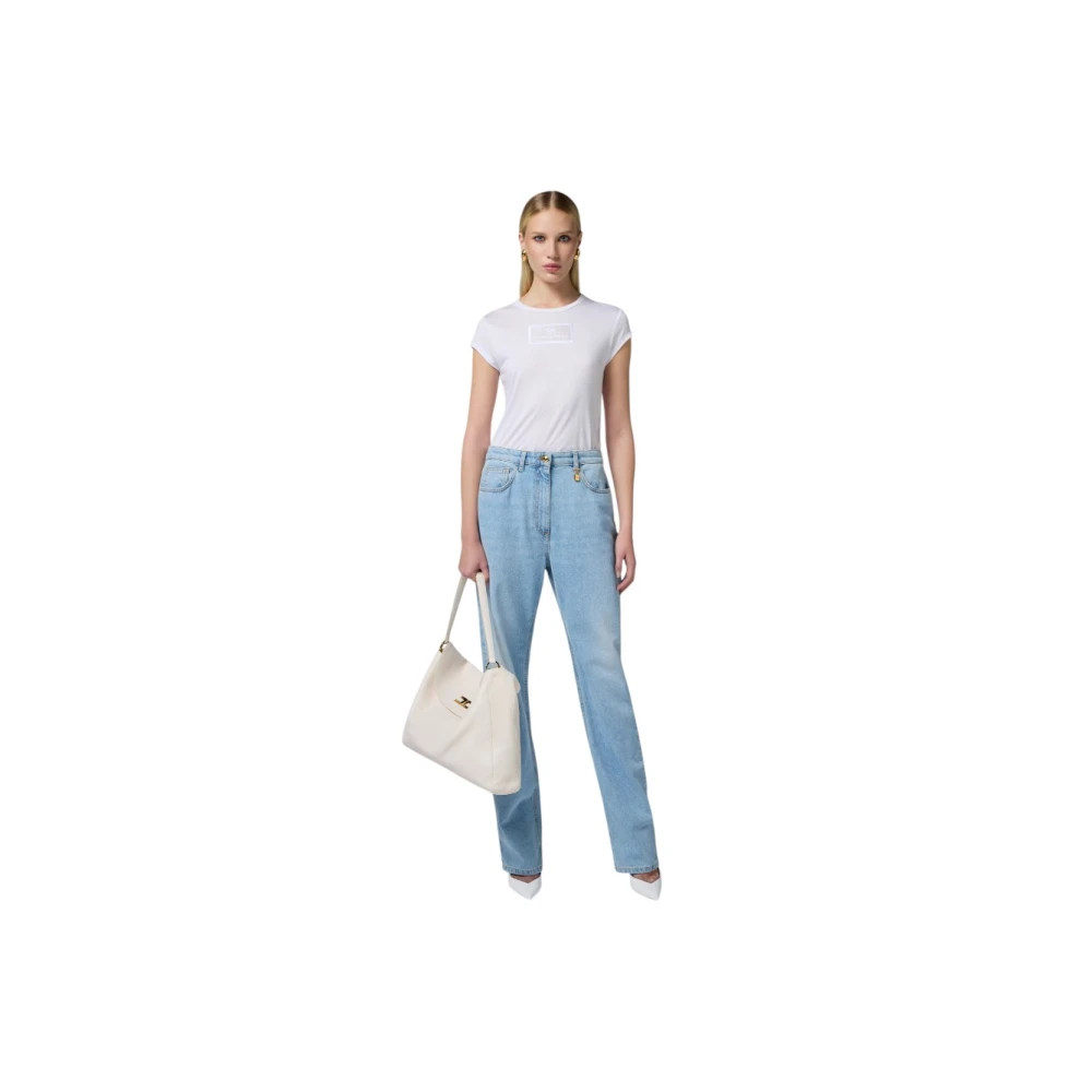 Elisabetta Franchi Casual katoenen T-shirt voor vrouwen White Dames