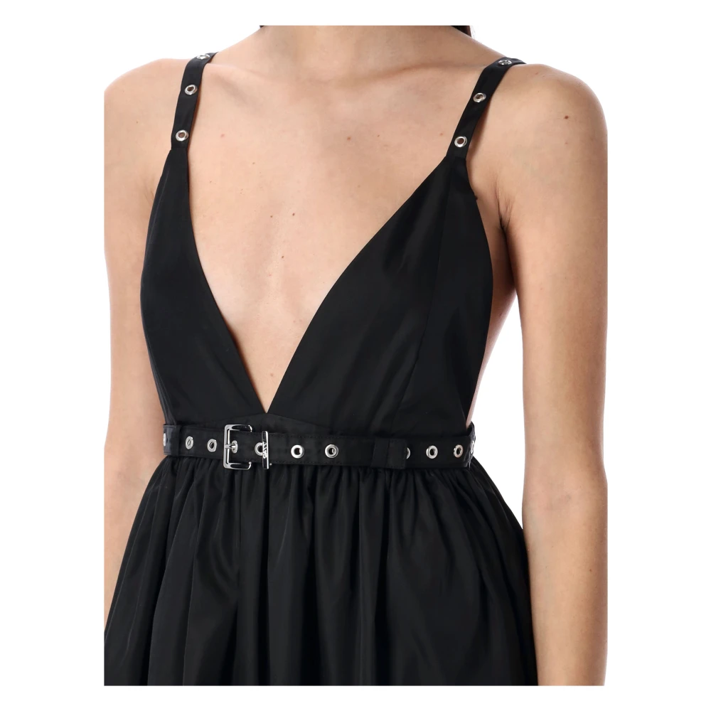 Ganni Nylon Strap Jurk Black Dames