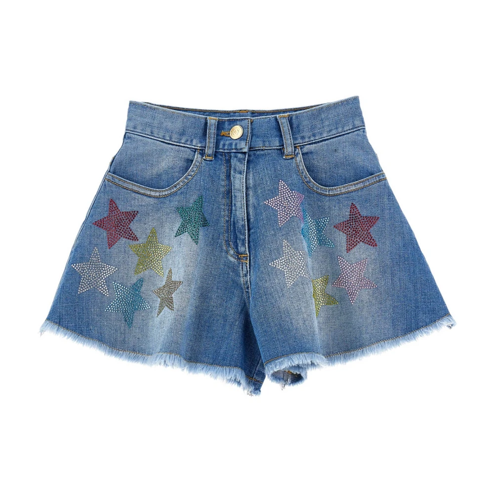 Monnalisa Girls Blue Shorts, 15 Y, Denim Cotton Shorts
