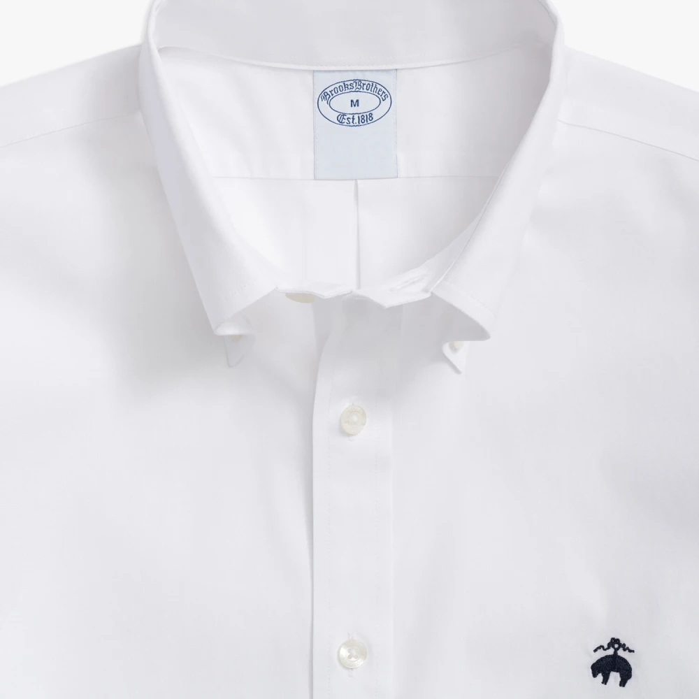 Brooks Brothers Regular Fit Non-Iron Stretch Katoenen Overhemd met Button Down Kraag Blue Heren