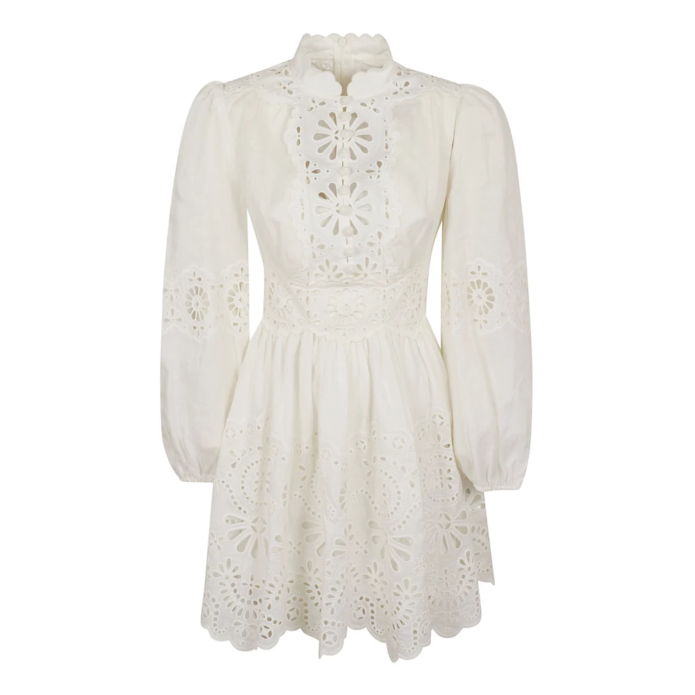 Zimmermann Witte Jurk met Geel en Oranje Palet Beige Dames