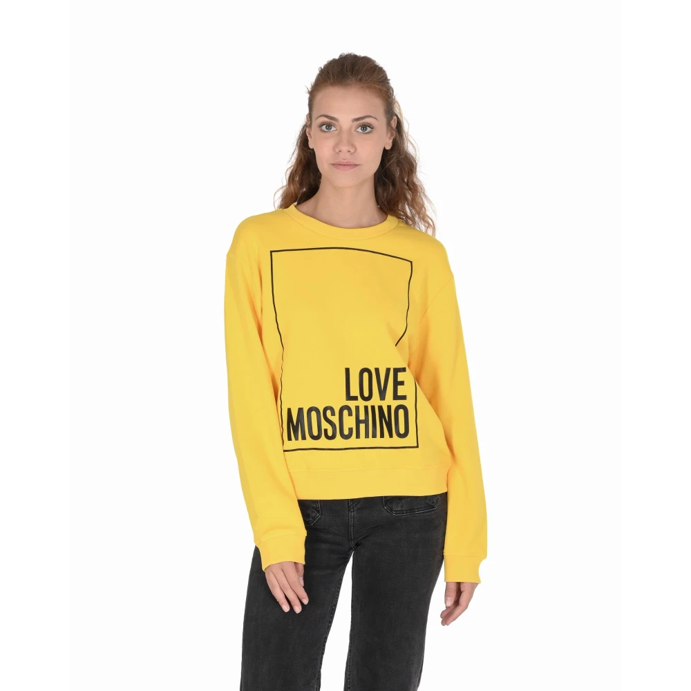 Love Moschino Gele Katoenen Sweatshirt Yellow Dames