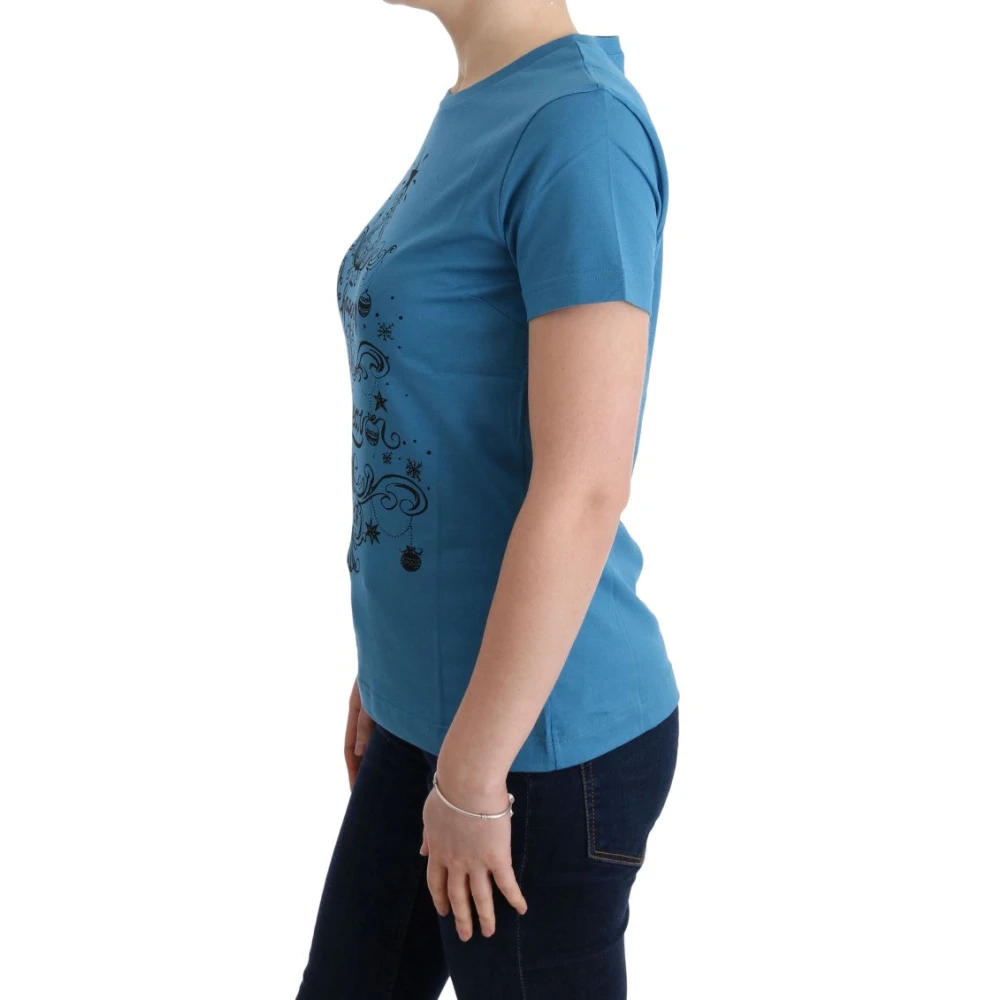 Dolce & Gabbana Blauw katoenen T-shirt met 2017 print Blue Dames