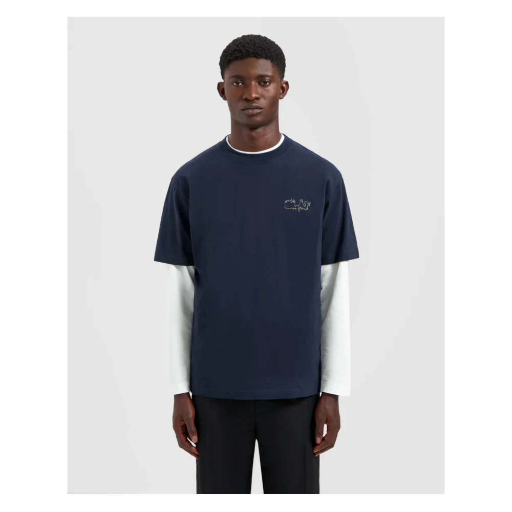 Olaf Hussein Donkerblauw T-shirt Model M190104 Blue Heren