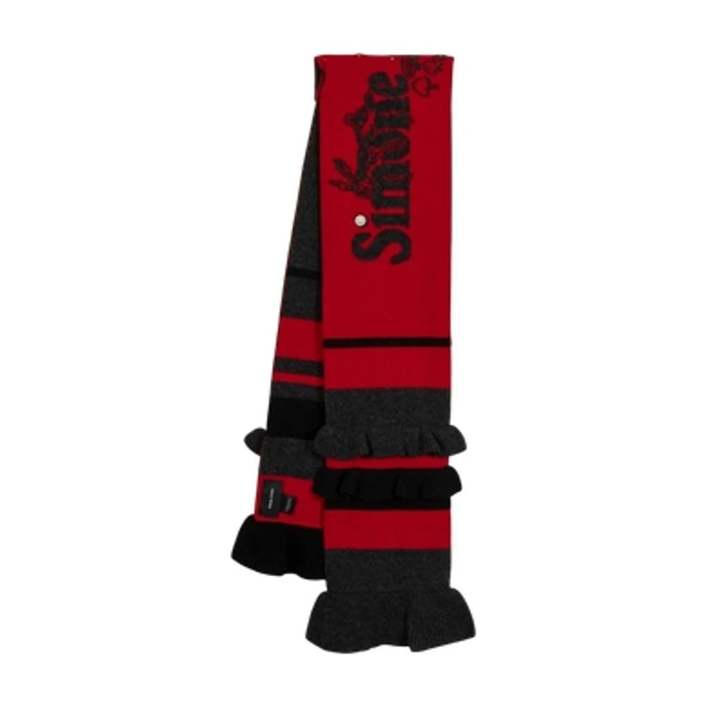 Simone Rocha Red Winter Scarves, Unisex, One Size, Wool Winter Scarf