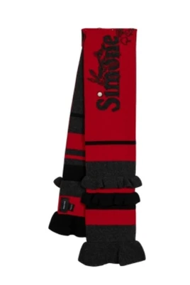 Röd Ull Vinterscarf