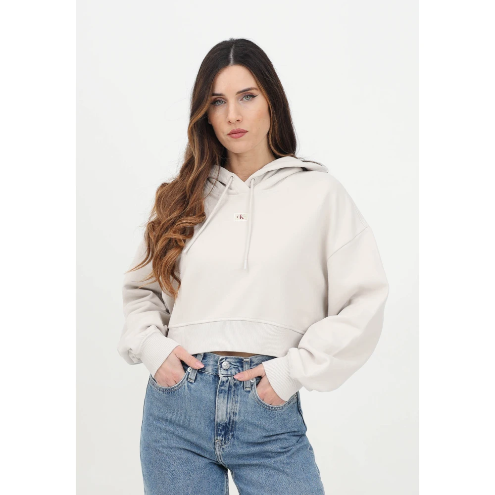 Calvin Klein Jeans Beige Hoodie Sweater Casual Stijl Beige Dames
