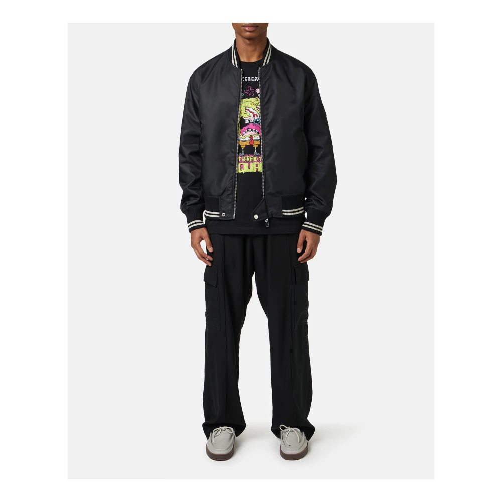 Iceberg Regular-fit zwart jack van polyester met GRS-certificering Black Heren