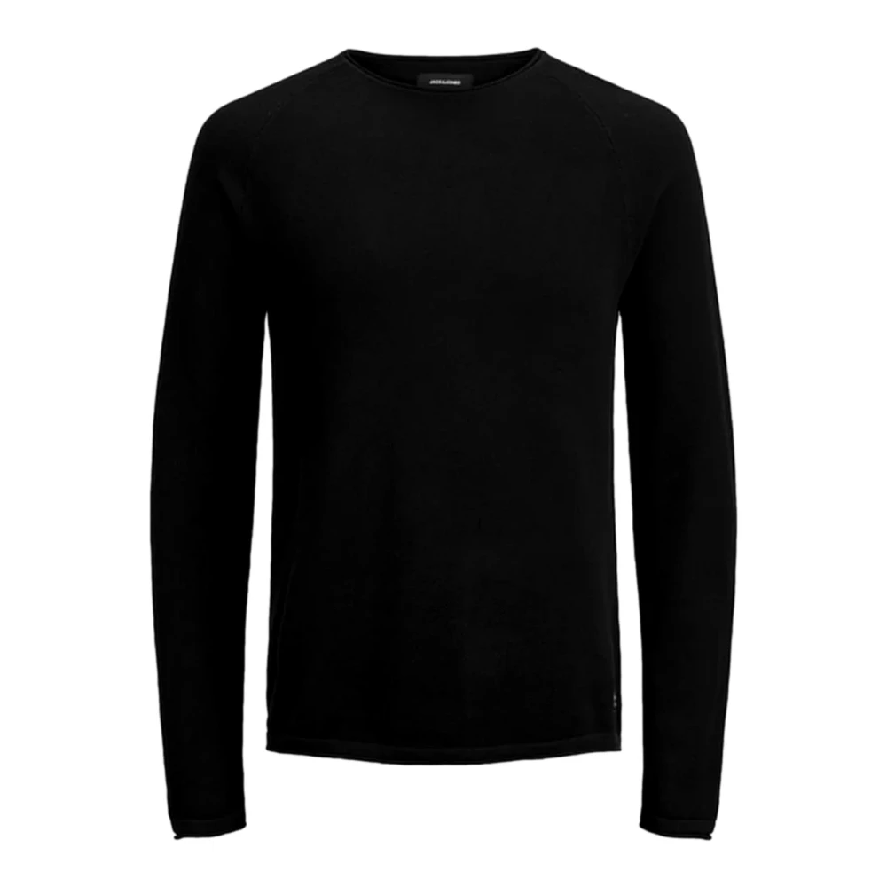 Jack & Jones Men's Black Round-Neck Knitwear,, Knit Jersey By Jack And Jones Small