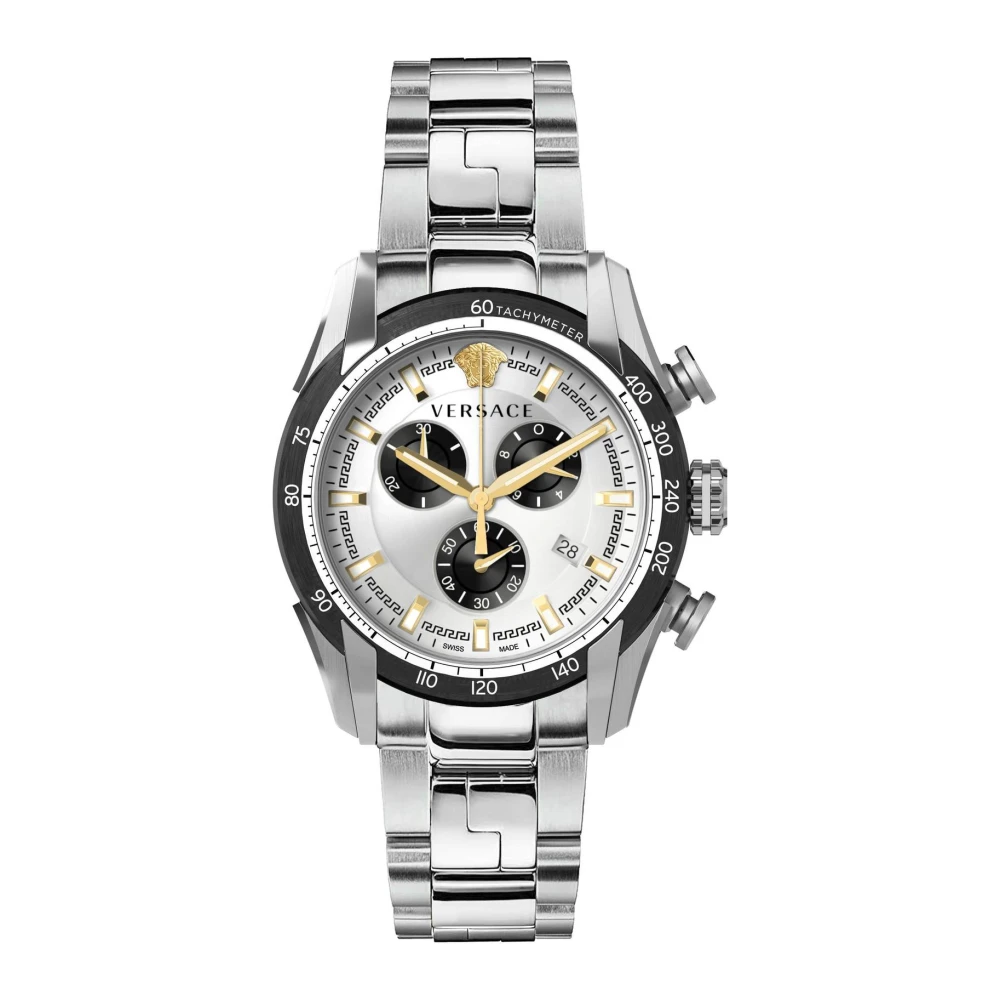 Versace Men's Gray V-Ray Chronograph Stainless Steel Bracelet Watch