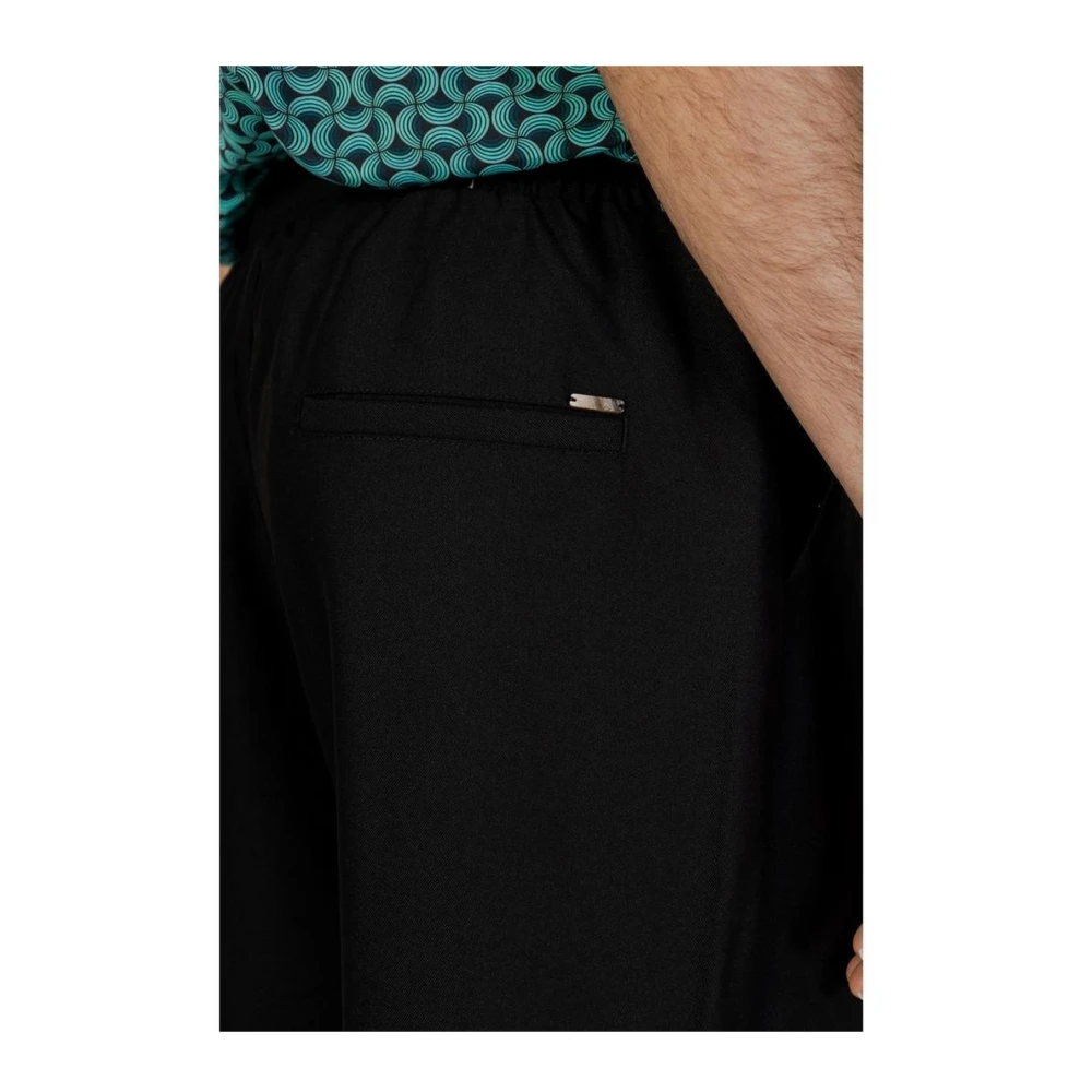 Gianni Lupo Polyester Blend Lage Kruis Broek Black Heren