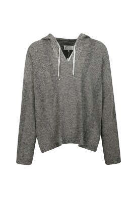 hooded-mesh-v-neck-sweater