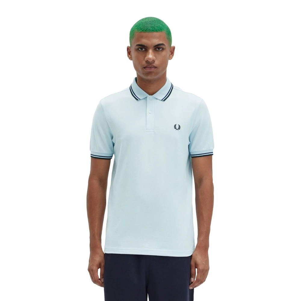 Fred Perry Celeste Twin Tipped Polo Shirt Blue, Herr