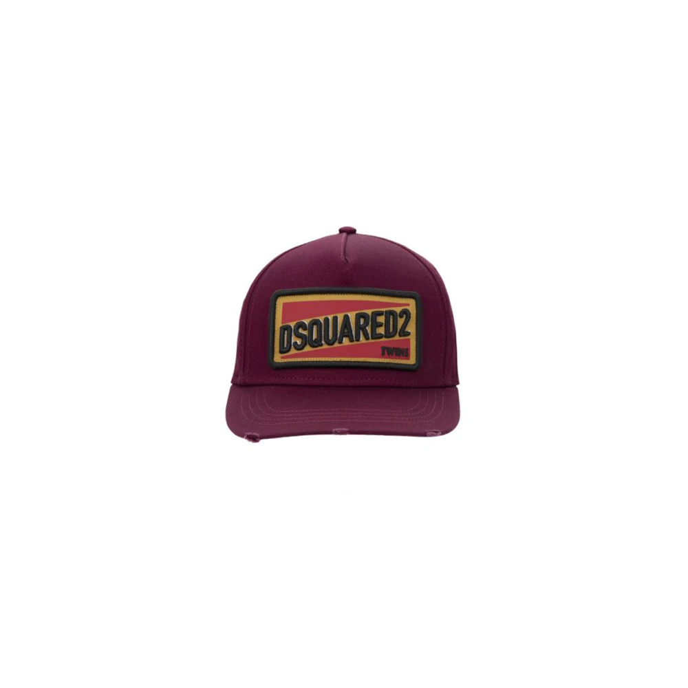 Dsquared2 Geborduurde baseballpet met gesp Red Unisex