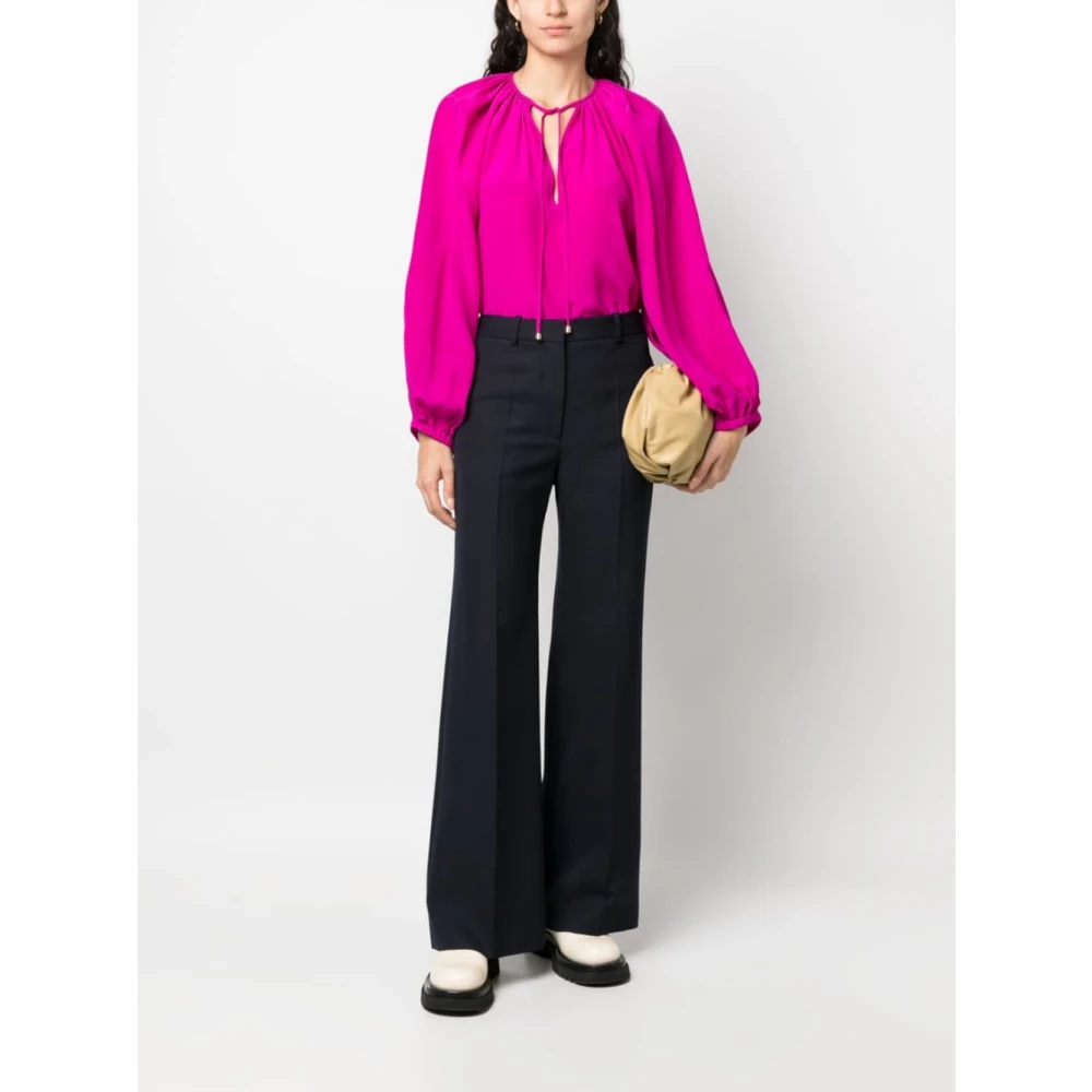 Phaeonia Fuchsia Zijden Blouse met Zelfstrik Pink Dames