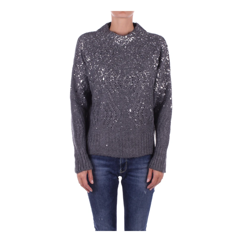 H2O Metallic Detail Sweater Antraciet Gray Dames