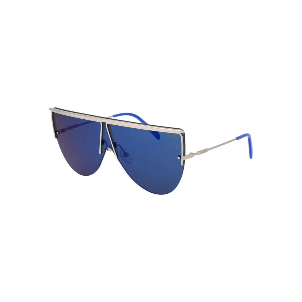 Pucci Women's Gray Sunglasses, One Size, Blue Shield Sunglasses Stylish