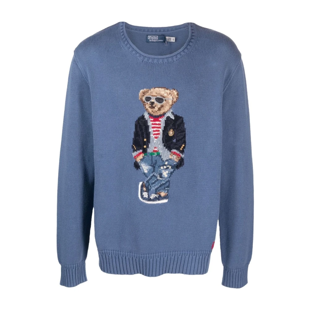 Ralph Lauren Blauwe Polo Bear Sweater Blue Heren