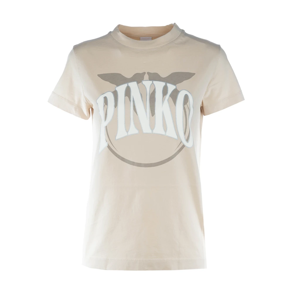 Pinko Women's Beige Casual Cotton T-Shirt - T-Shirts - S - Tops