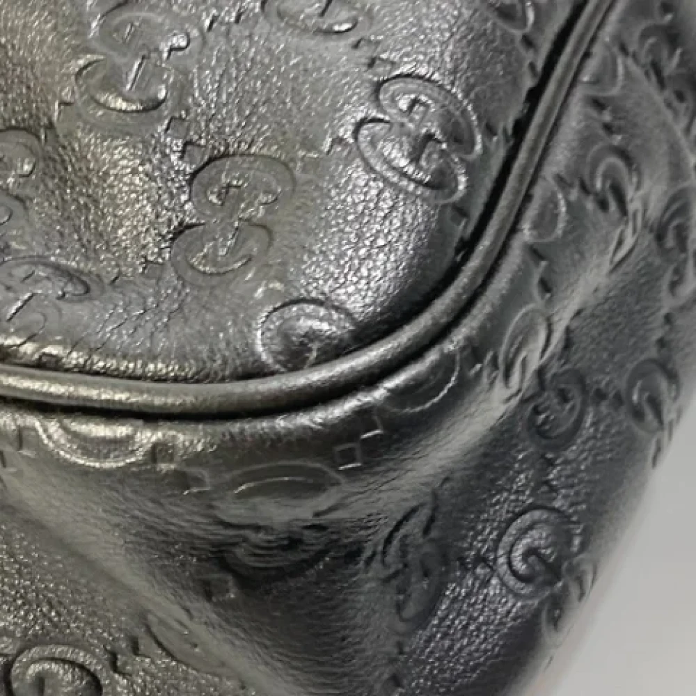 Gucci Vintage Pre-owned Leather gucci-bags Gray Heren