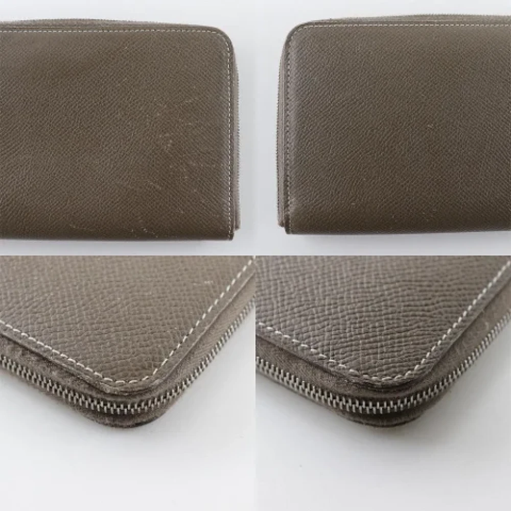 Hermès Vintage Pre-owned Leather wallets Gray Dames